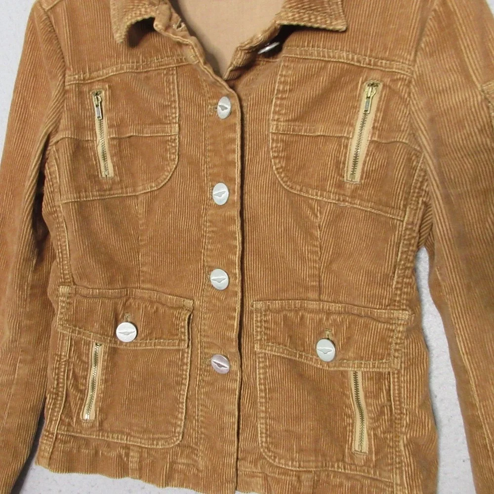 Vintage BCBG Max Azria Corduroy Jacket Blazer XS Brown Corduroy Y2K 90s‎ Fitted